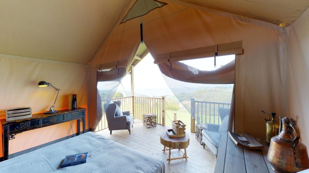 interior glamping tent